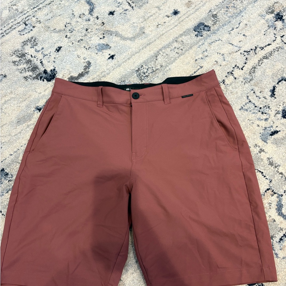 Travis Mathew Men's Brick Red Flat Front Shorts
